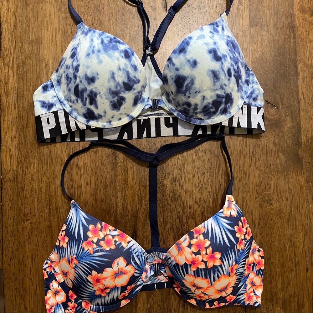 2 PINK push up bras